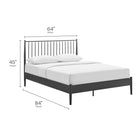 Modway - Adair Fuseau Métal Lit plateforme Queen, Charbon de bois-Construction en métal de fer