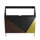 Modway - Alchemist 36" Armoire de toilette de salle de bain (lavabo non inclus) - Or noir-Placage de bois de chêne