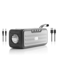 InnovaGoods - Haut-parleur sans fil avec charge solaire et torche LED-Matériel : ABS, Métal