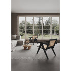 Manhattan Comfort - Hamlet fauteuil d’appoint style industriel chic 22,64" - noir et cannage naturel - lot de 2-Canne fine naturelle fabriquée à partir de rotin de bois authentique