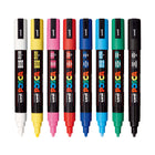 Posca - Marqueurs de peinture à base d'eau - Pointe moyenne réversible (1,8-2,5 mm) - Couleurs assorties - paquet de 8-La pointe en forme de balle offre un meilleur contrôle et une plus grande précision.