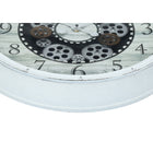 Monarch Specialties - Horloge - 20 po Rond - Mécanisme D'Engrenage - Horloge Murale - Blanc Antique - Transitionnel-Des repères numériques imprimés faciles à lire et des aiguilles en métal blanc derrière une surface en verre transparent, pour une horloge analogique pratique et décorative à ajouter à votre décoration intérieure