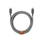 Native Union - Câble Belt USB-C vers USB-C 2,4m 240W - Zèbre-Une solution de charge quotidienne conçue avec la prise en charge de Power Delivery pour la charge la plus rapide jamais réalisée dans un style raffiné
