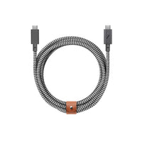 Native Union - Câble Belt USB-C vers USB-C 2,4m 240W - Zèbre-Une solution de charge quotidienne conçue avec la prise en charge de Power Delivery pour la charge la plus rapide jamais réalisée dans un style raffiné