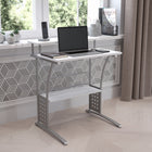 Flash Furniture Bureau d'ordinateur Clifton blanc-Étagère supérieure soulevée