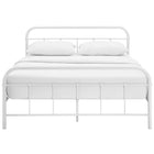 Modway - Maisie Acier inoxydable Cadre de lit queen-lit, Blanc-Poutre centrale renforcée