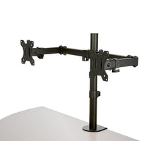 Startech - Desk Mount Double Monitor Bras - Pince de bureau / Inglet, support de moniteur VESA pour écrans jusqu’à 32" -Support des grands moniteurs de 32 pouces : LE SUPPORT MULTI-MONITEUR COMPATIBLE VESA 75x75mm / 100x100mm supporte 2 grands moniteurs jusqu’à 32" (17,6 lb / 8 kg) par bras avec articulation horizontale et réglage de base de la hauteur