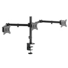 AnthroDesk - Support triple moniteur robuste pour moniteurs jusqu'à 27"-ÉCONOMISEZ DE L'ESPACE SUR LE BUREAU : récupérez la zone que trois moniteurs individuels occuperaient. Une gestion intégrée des câbles est incluse pour garder les câbles et cordons d'alimentation indisciplinés à distance