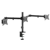 AnthroDesk - Support triple moniteur robuste pour moniteurs jusqu'à 27"-ÉCONOMISEZ DE L'ESPACE SUR LE BUREAU : récupérez la zone que trois moniteurs individuels occuperaient. Une gestion intégrée des câbles est incluse pour garder les câbles et cordons d'alimentation indisciplinés à distance