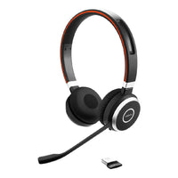 Jabra - Casque stéréo Evolve 65 SE Link380A UC avec support-Type de casque ou microphone et utilisation : casque stéréo