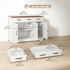 HOMCOM - Buffet de style ferme 43 po, meuble de rangement pour téléviseurs jusqu’à 50 po avec portes de grange - blanc-Sert de bar à café ou de meuble TV pour des écrans jusqu'à 50 po 
