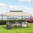 Outsunny - toit de remplacement pour gazebo 13 pi L x 10 pi l, crème blanc, seulement le haut-8 trous de drainage pour l'évacuation de l'eau