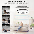 Bell+Howell - Ventilateur de plafond CannonX à profil bas de 50 cm (19,7 po) avec éclairage et télécommande - Noir-La DEL lumineuse de 3200 lumens offre 3 modes de température de couleur, soit blanc chaud de 3500 kelvins, lumière du jour de 4500 kelvins et blanc froid de 5500 kelvins, ainsi que les modes lumière seulement, ventilateur seulement et combiné