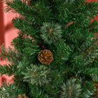 HOMCOM - Arbre de Noël Artificiel Effilé 6 - 5 Pieds Décoration Maison Fête avec Cônes de Pin-Base solide et durable pour une meilleure stabilité