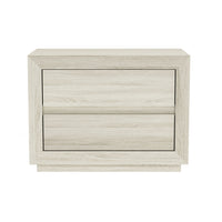 Manhattan Comfort - Table de nuit contemporaine Soren 32" à 2 tiroirs - Chêne blanchi-Conçu avec un stratifié à grain de bois de haute qualité, offrant l'apparence du bois naturel avec une durabilité accrue
