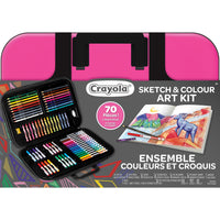 Crayola - Ensemble couleurs et croquis, Pink-Comprend 70 pièces – tout ce qu'il faut pour dessiner, colorier et créer