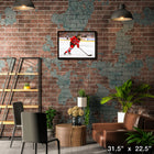 Nico Hischier New Jersey Devils - Toile encadree - 31" x 22"-Sous licence officielle de la LNH et de l'AJLNH