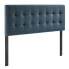 Modway - Lily Velours de performance résistant aux taches Tête de lit Queen size, Bleu Cadet-Sellerie en velours Performance résistante aux taches