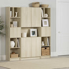 South Shore - Liora - Ensemble bibliothèque et 2 bibliothèques étroites 5 tablettes modulaire- Chêne blanchi-Rangement ouvert et fermé : cet ensemble offre le parfait mélange de compartiments ouverts et fermés. Mettez de l’avant vos plus belles décorations et rangez hors de vue vos objets du quotidien.