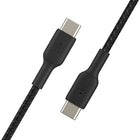 Belkin - Câble tressé USB-C vers USB-C 2.0, 1 mètre, noir-Extérieur en nylon double tressage pour plus de résistance et de durabilité