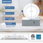Impotek - Luminaire encastré au plafond DEL 6 po 12W 5CCT gradable – Paquet de 12-Luminosité exceptionnelle et gradation réglable - Illuminez votre espace avec le summum de la technologie LED. Notre lumière de plafond encastrée offre des lumens supérieurs pour une luminosité inégalée tout en maintenant une efficacité énergétique de seulement 12 watts pour 1050 lumens. Profitez d’une gradation fluide de 5 % à 100 %, garantissant une compatibilité avec une large gamme de gradateurs sur le marché. Veuillez not