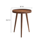 Modway - Chiro Bois rond Table d’appoint - Noyer-Bois massif de manguier