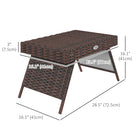 Outsunny - Table d’appoint pliable en rotin pour extérieur, brun-Facile à nettoyer et à entretenir  