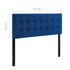 Modway - Emily Biscuit Touffé Performance Velvet Tête de lit Queen, Marine-Sellerie en velours en polyester