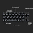 Logitech G413 TKL SE Clavier Gaming Mécanique-Conception robuste avec une flexibilité minimale : le cadre supérieur en alliage d'aluminium et de magnésium brossé sert de colonne vertébrale au clavier filaire
