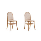 Manhattan Comfort - Paragon 1.0 Lot de 2 chaises de salle à manger rembourrées style industriel chic 17,52 po - Nature et Avoine-Chaise de salle à manger moderne au style industriel chic avec assise en cannage, idéale pour la salle à manger, lot de 2