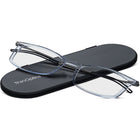 ThinOptics 1.0 Rouge Lecteur avec Pod Noir Universel - Rouge-Les verres en polycarbonate de qualité optique (utilisés pour les verres correcteurs haut de gamme) sont incassables, plus légers qu'un nickel et aussi fins que 2 cartes de crédit