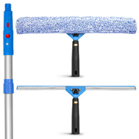 Gritt Commercial - Ensemble professionnel de nettoyage de vitres - Raclette de 18 po - Lave-vitres de 18 po - Perche télescopique de 6 pi-3 outils pour un nettoyage de vitres professionnel