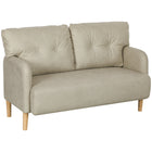 HOMCOM - Canapé 58 po pour chambre avec coussins - beige-Le tissu en microfibre respirant résiste aux plis et à la déformation 