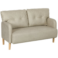 HOMCOM - Canapé 58 po pour chambre avec coussins - beige-Le tissu en microfibre respirant résiste aux plis et à la déformation 
