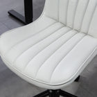 HOMCOM - Chaise d’ordinateur pivotante à 360-degrés sans accoudoirs - blanc crème-Matériaux : Microfibre (100 % polyester), mousse, panneau composite