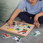 Melissa & Doug – Casse-tête sonore, Animaux de la ferme (LCI726)-Des images en couleur correspondantes apparaissent sous chaque pièce