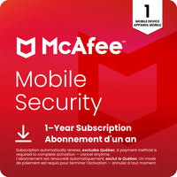 McAfee - Mobile Security Logiciel antivirus pour 1 appareil (Android/iOS) - abonnement d'un an avec renouvellement automatique [téléchargement]-Restez protégé grâce à notre logiciel antivirus primé.