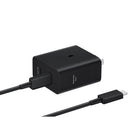 Samsung - Adaptateur secteur 50 W Duo - Noir-Chargement ultra rapide : Galaxy S10 5G, Galaxy Note10, Galaxy Z Fold2, Galaxy Z Flip3 et versions ultérieures / Galaxy A90 5G, A80, A70, A52, A33, A23, A05, A15 et versions ultérieures / Galaxy M31s, M51, M62, M23, M53, M14 et versions ultérieures / Galaxy Tab S7 et versions ultérieures ; Chargement ultra rapide 2.0 : Galaxy Note 10+, Galaxy S20 Ultra, Galaxy S22+, Galaxy S22 Ultra, Galaxy S23+, Galaxy S23 Ultra, Galaxy S24+, Galaxy S24 Ultra / Galaxy Tab S7 & P