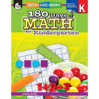 Shell Education - Practice, Assess, Diagnose (SEP50803) : 180 Days Of Math Book, maternelle-Convient aux enfants de 5 ans et en maternelle