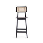 Manhattan Comfort - Versailles tabouret de comptoir style industriel 15,75" - noir et cannage naturel-Siège en contreplaqué