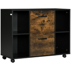 Vinsetto - Armoire de classement latérale mobile avec tiroir verrouillable - brun rustique-Le design industriel s'adapte à votre espace et apporte de la cohésion à votre bureau 