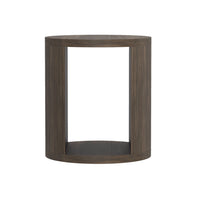 Manhattan Comfort - Table d’appoint contemporaine Alure 20" - Noyer-Table d’appoint ronde au design épuré et silhouette moderne