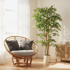 HOMCOM - Arbre banian artificiel 6 pi pour décoration intérieure - vert - lot de 2-Matériau : PEVA, Bois, Ciment, PP 