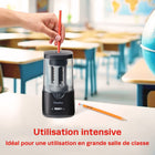 Staples - Taille-crayon électrique pour usage intensif en salle de classe – Noir-Lame hélicoïdale ultradurable conçue pour résister jusqu’à 4 000 affûtages