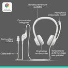 Logitech H390 Casque Stéréo Filaire pour PC/Ordinateur Portable avec Microphone Antibruit - Blanc-Déplacez-vous Librement Avec Long Câble : Le câble USB A de 1,9 m (6,23 pieds) est juste la bonne longueur pour vous donner la liberté de vous lever et de vous étendre pendant de longues conversations
