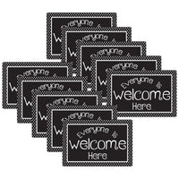 Ashley Productions - Smart Poly Tapis de souris pour ordinateur - 8" x 10" - Tout le monde est le bienvenu ici - Points NB - Paquet de 10-Commencez votre journée du bon pied avec ces accessoires élégants et fonctionnels qui arborent des citations inspirantes et des expressions positives.