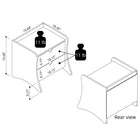 Manhattan Comfort - commode et table de chevet Coney style milieu du siècle moderne - blanc - ensemble de 2-Capacité de 11 lb par tiroir