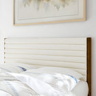 Modway - Olea Bois massif Boucle à touffes de canal Lit de plateforme King, Noyer plume-Cadre en bois massif
