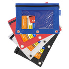 BAZIC Products - Pochette à crayons à 3 anneaux avec fenêtre transparente - Assortiment - Paquet de 12-Conception de sécurité: Dispose d'une fermeture à glissière de qualité pour un accès facile et sécurise tous vos articles. Un compartiment avec fenêtre en maille permet de voir à travers et de trouver facilement les objets