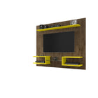 Manhattan Comfort - Plaza 64,25 po Meuble TV Flottant Moderne - Brun Rustique et Jaune-Garantie limitée du fabricant de 30 jours